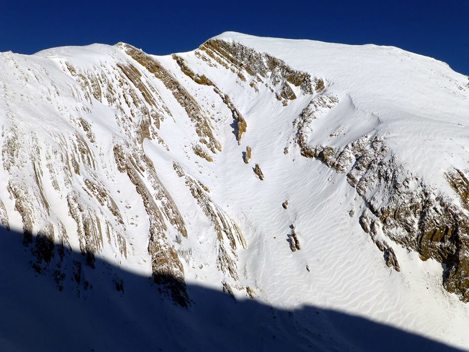 Wind affected snow - Northern Bridger Range 