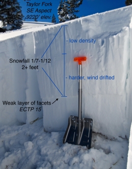 Taylor Fork Snowpit - Jan 13 2017